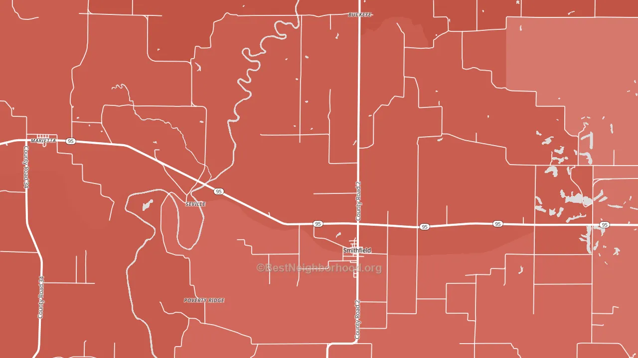 61477, IL block-group political-lean map