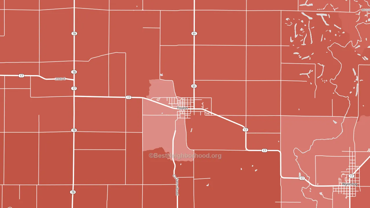 61483, IL block-group political-lean map