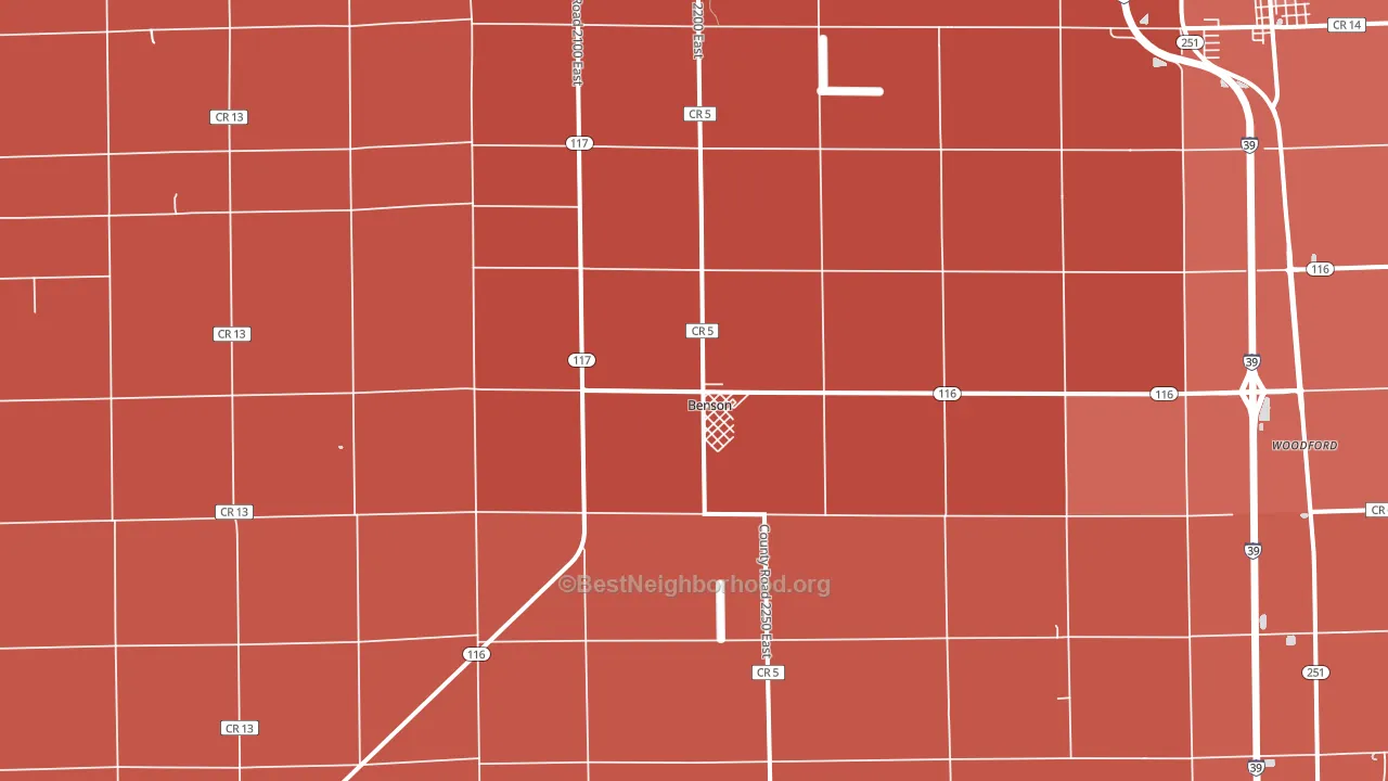 61516, IL block-group political-lean map