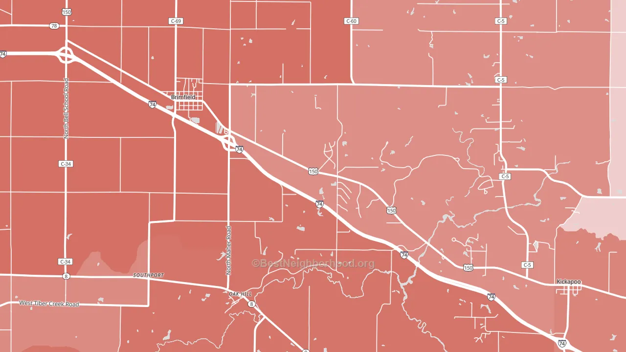 61517, IL block-group political-lean map