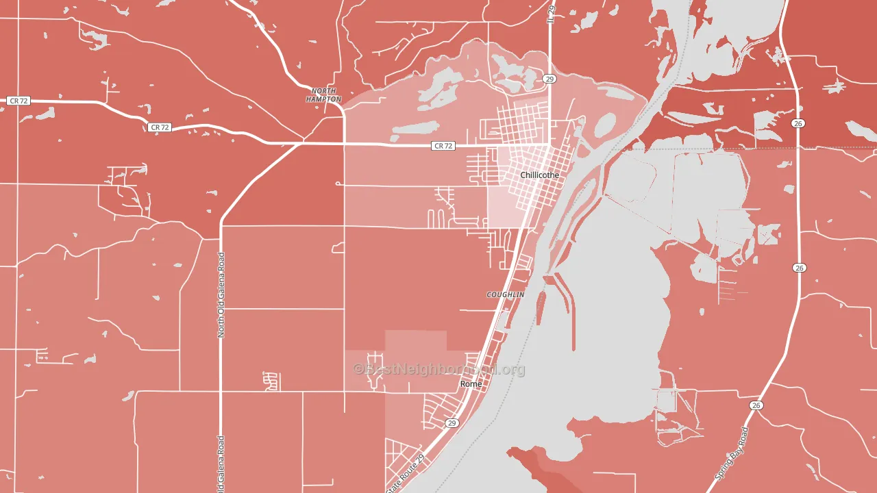 61523, IL block-group political-lean map