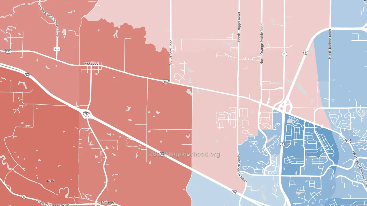 61528, IL block-group political-lean map