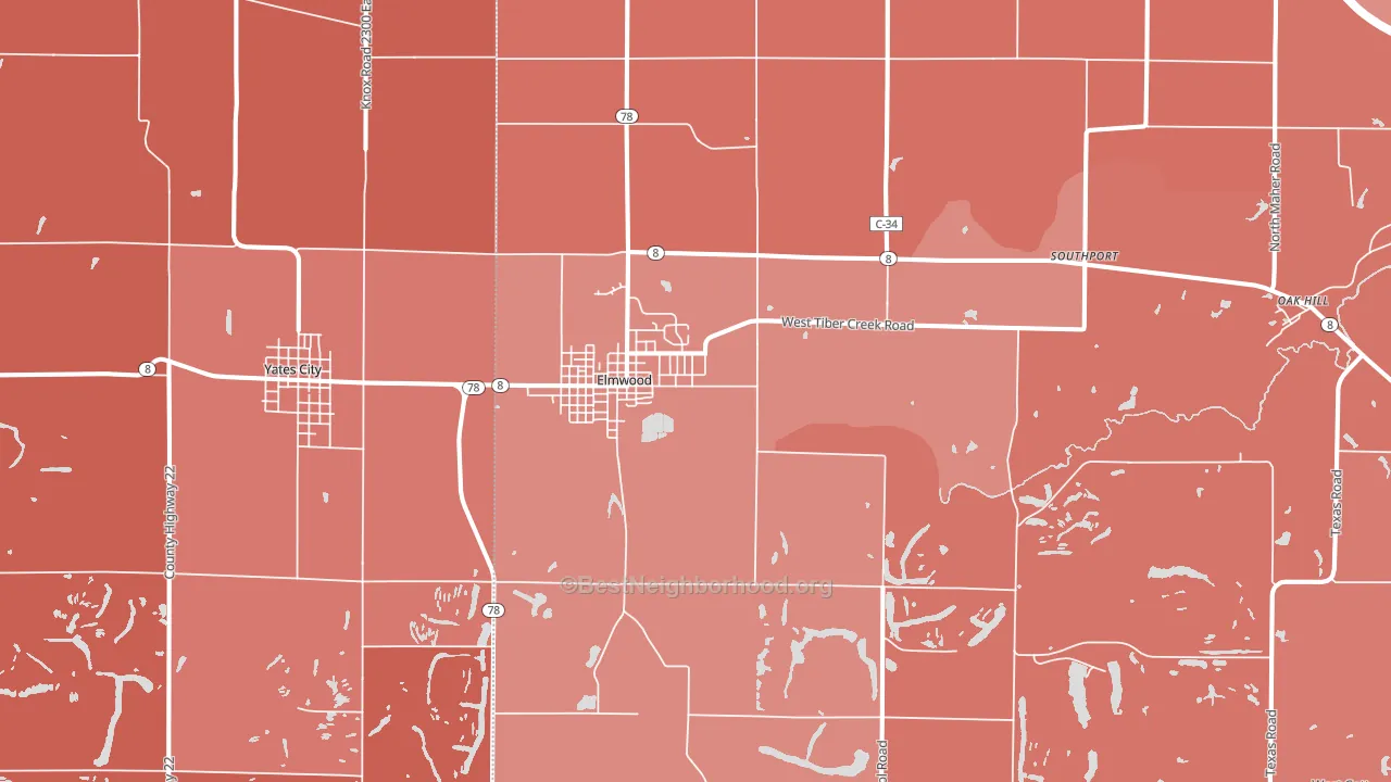 61529, IL block-group political-lean map
