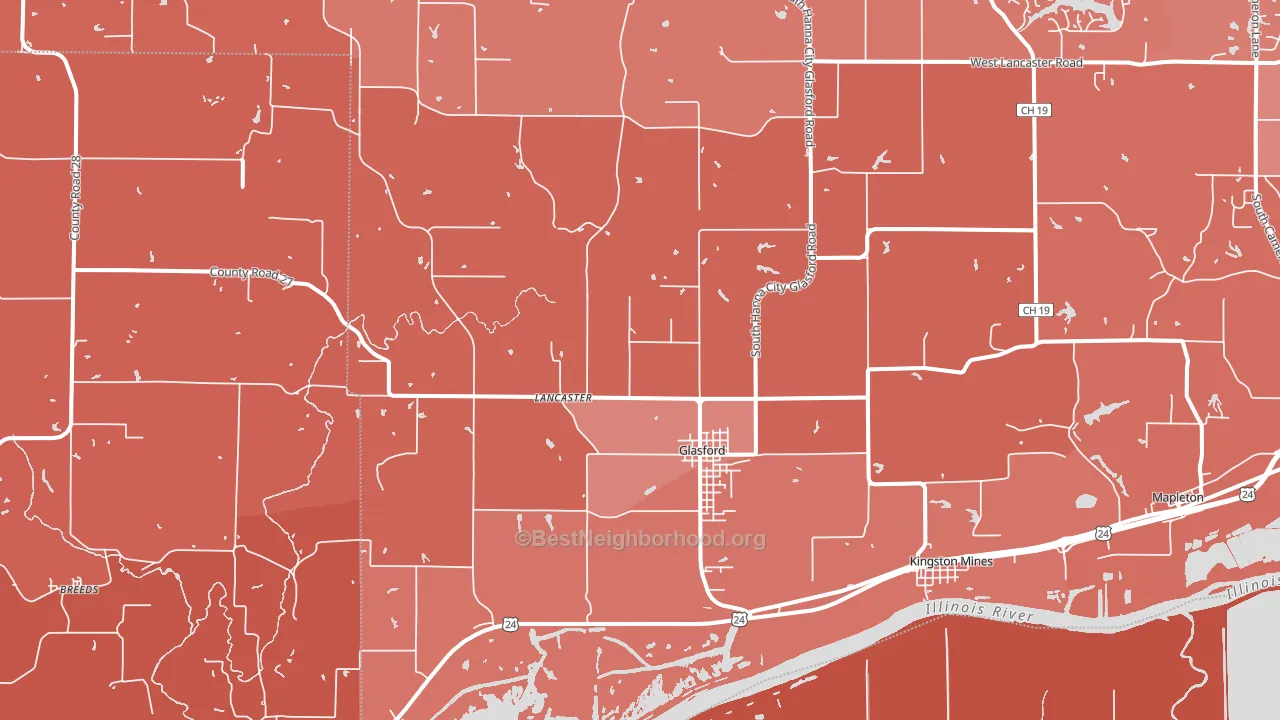 61533, IL block-group political-lean map
