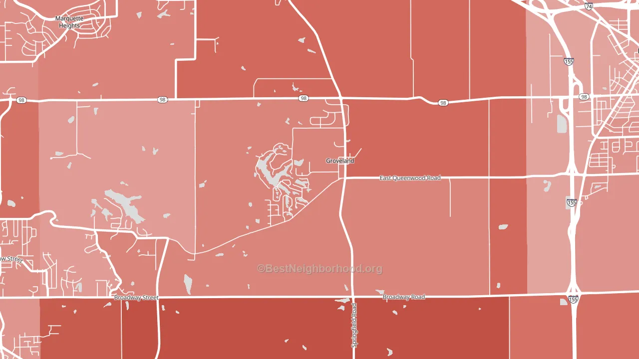 61535, IL block-group political-lean map