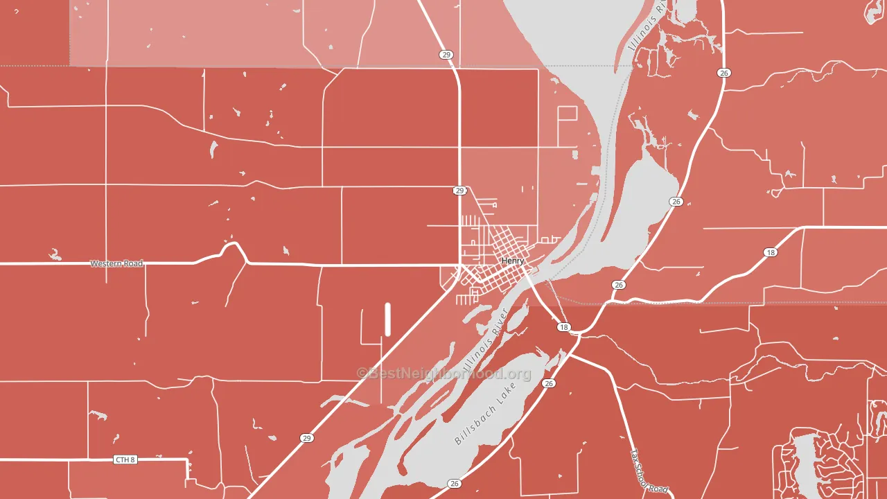 61537, IL block-group political-lean map