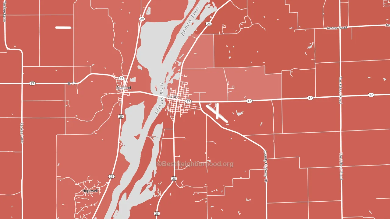 61540, IL block-group political-lean map