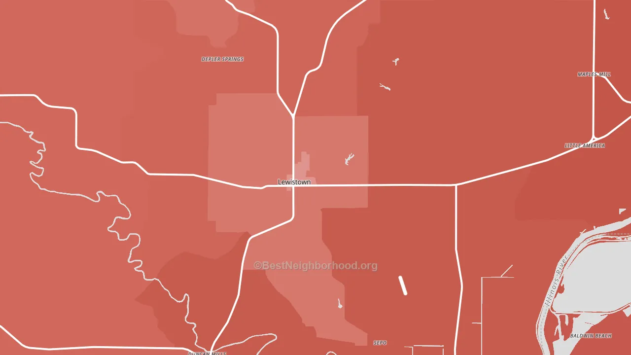 61542, IL block-group political-lean map