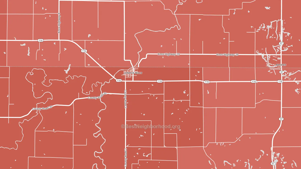 61544, IL block-group political-lean map