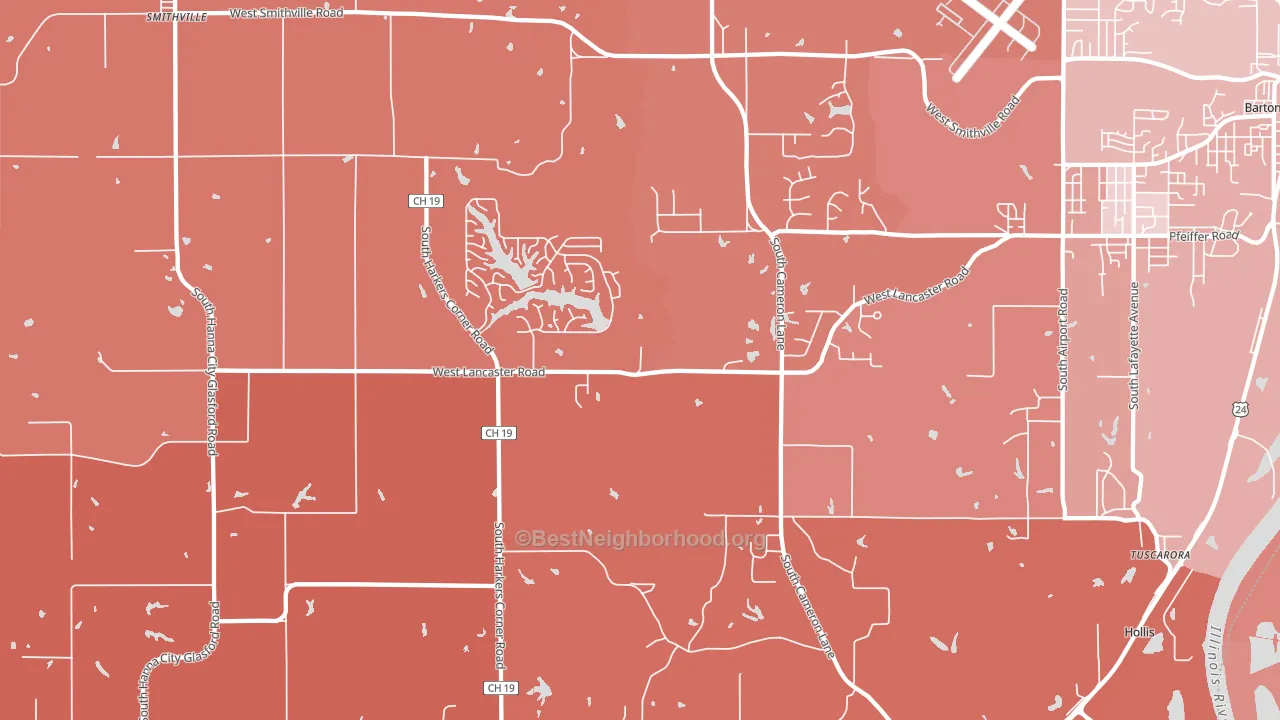 61547, IL block-group political-lean map