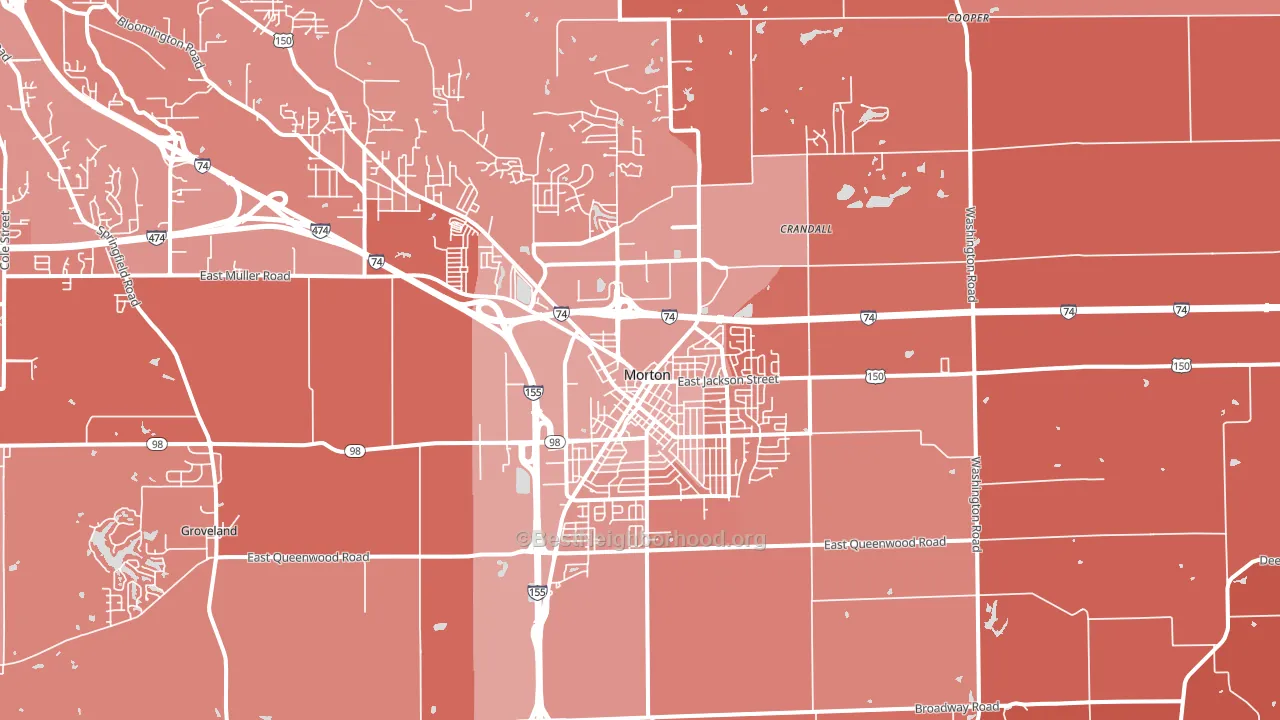 61550, IL block-group political-lean map