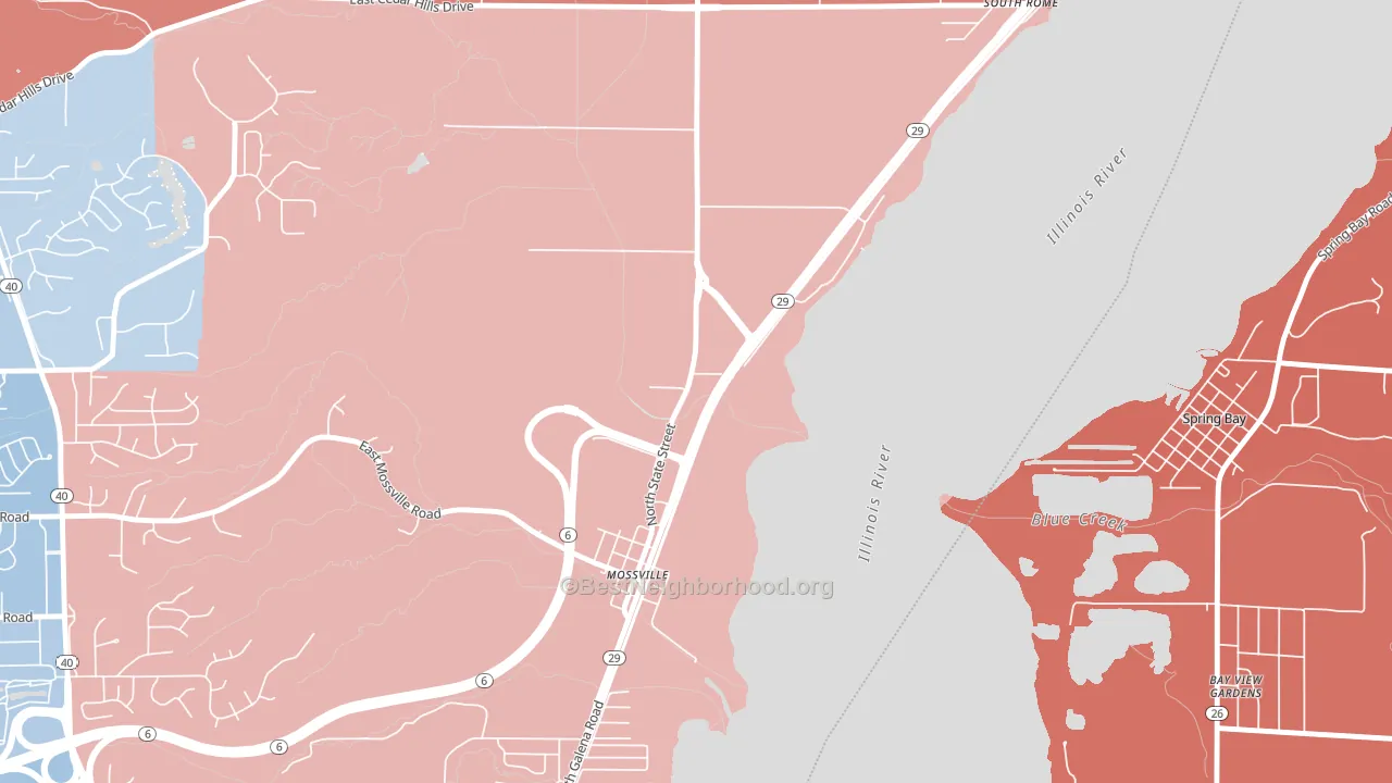 61552, IL block-group political-lean map
