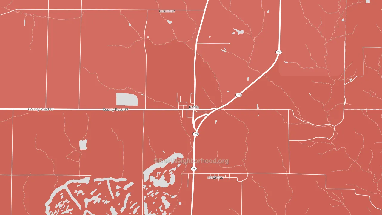 61553, IL block-group political-lean map