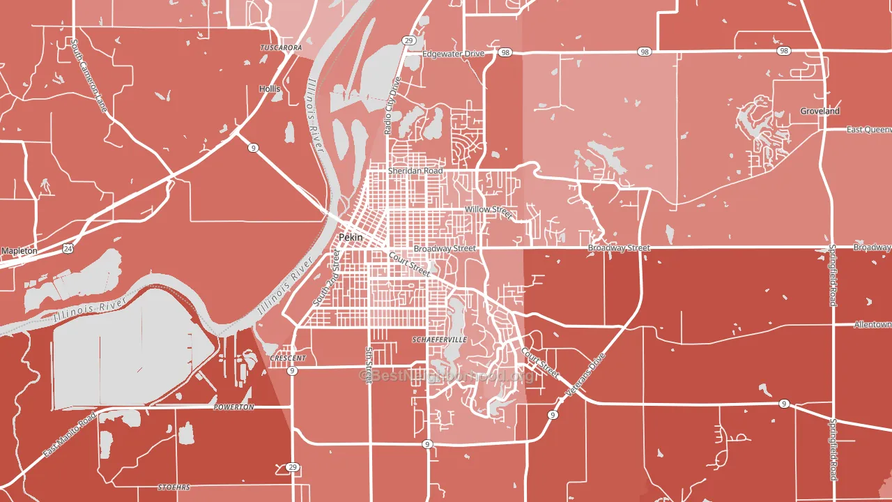 61554, IL block-group political-lean map