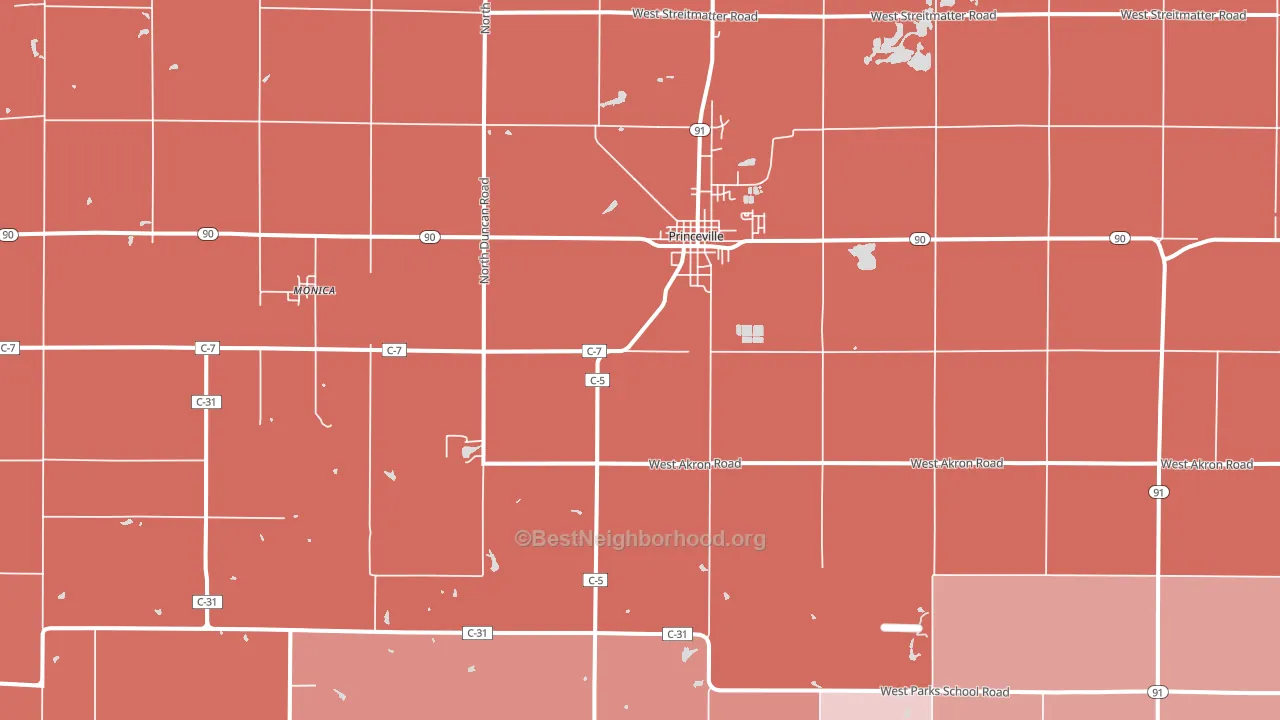 61559, IL block-group political-lean map