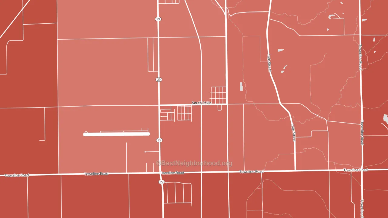 61564, IL block-group political-lean map