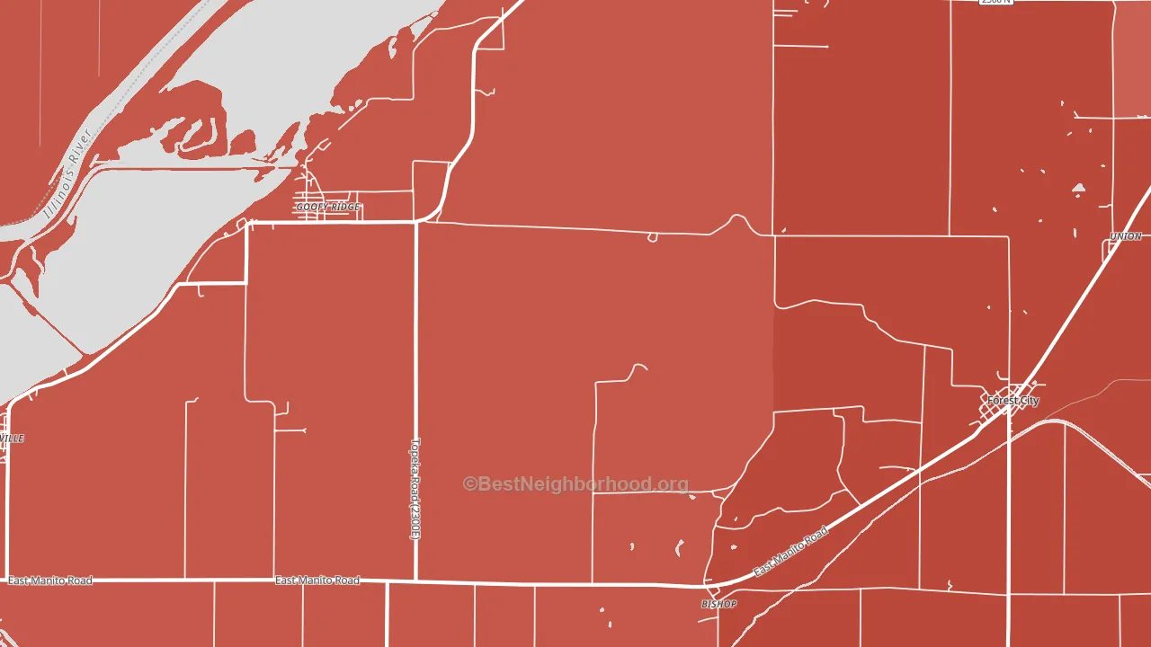 61567, IL block-group political-lean map