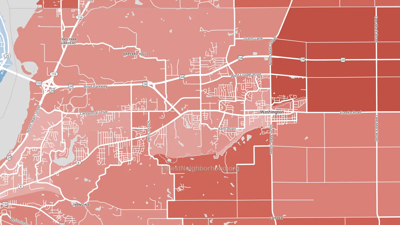 61571, IL block-group political-lean map