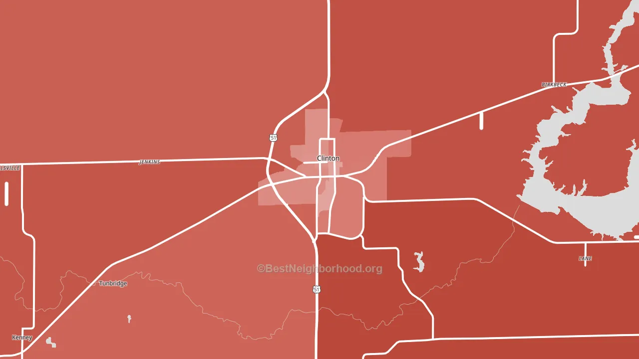 61727, IL block-group political-lean map