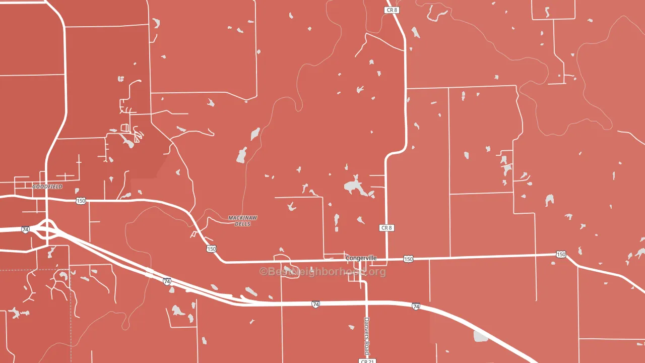 61729, IL block-group political-lean map
