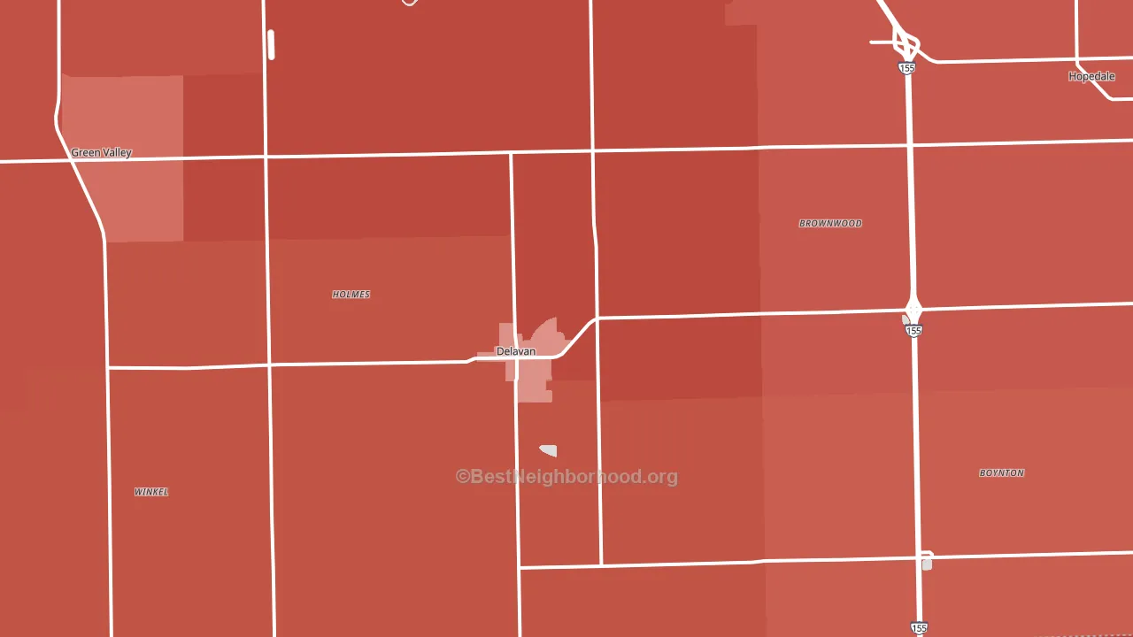 61734, IL block-group political-lean map