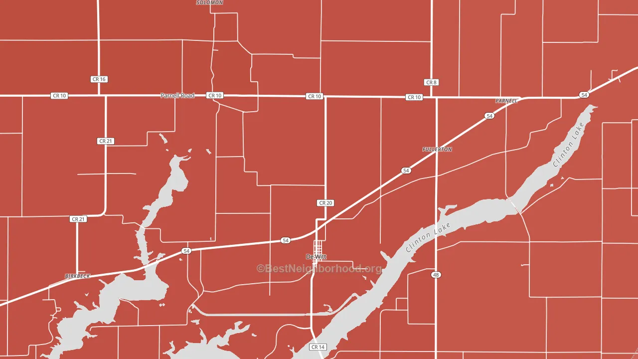 61735, IL block-group political-lean map