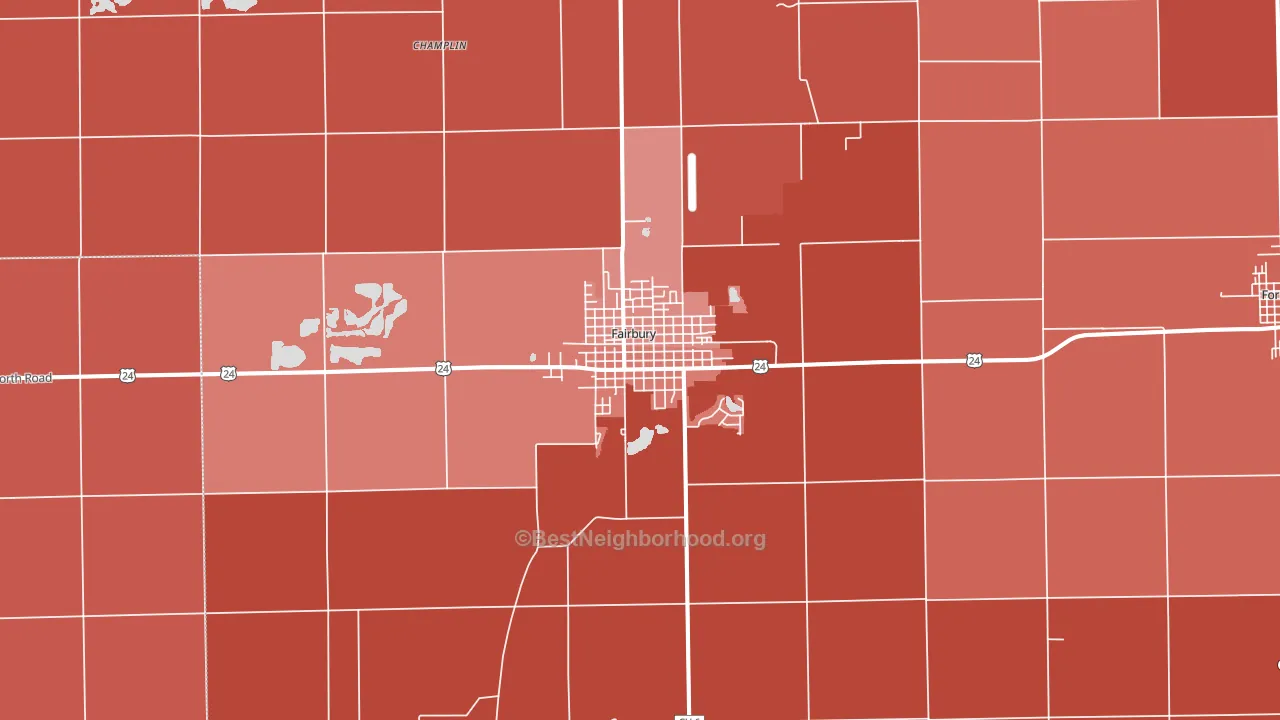 61739, IL block-group political-lean map