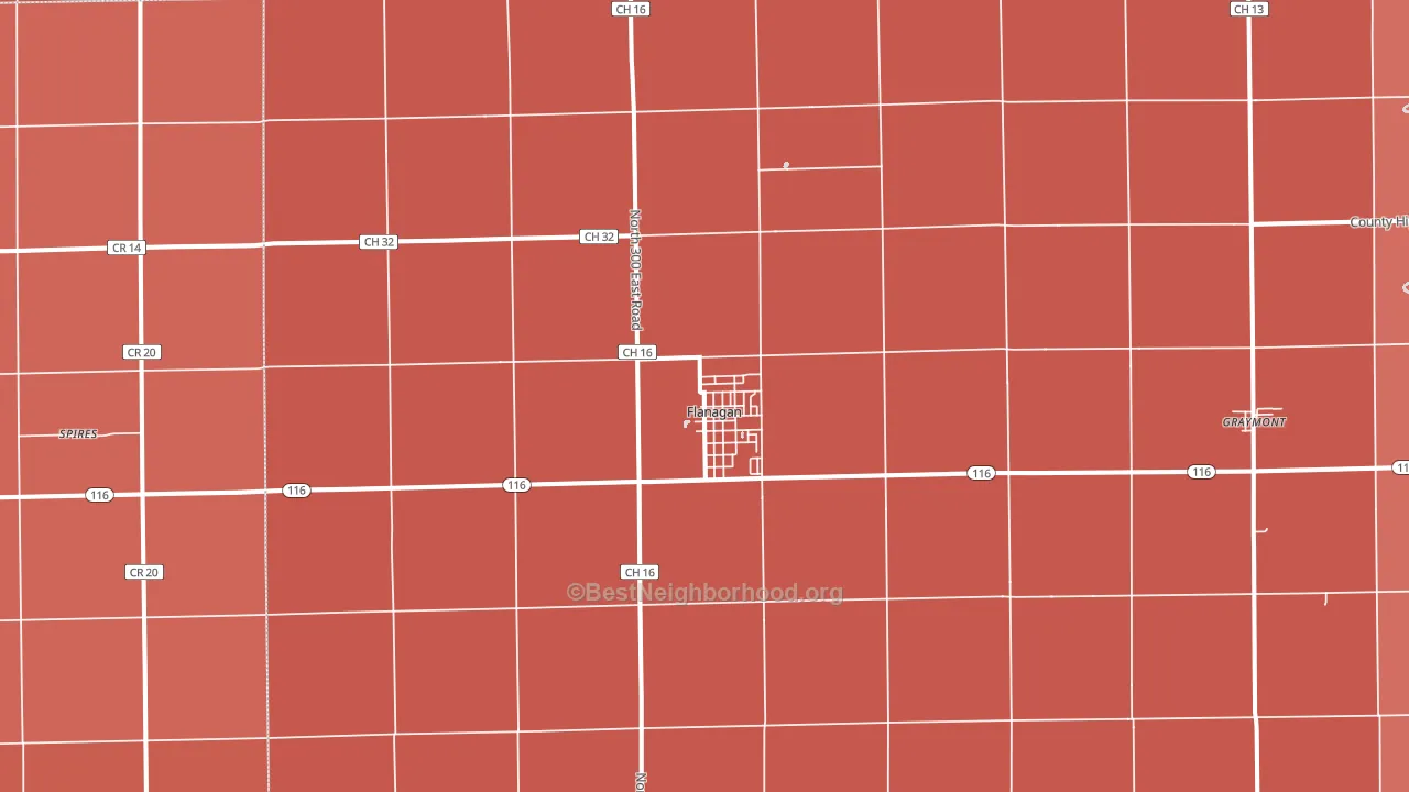 61740, IL block-group political-lean map