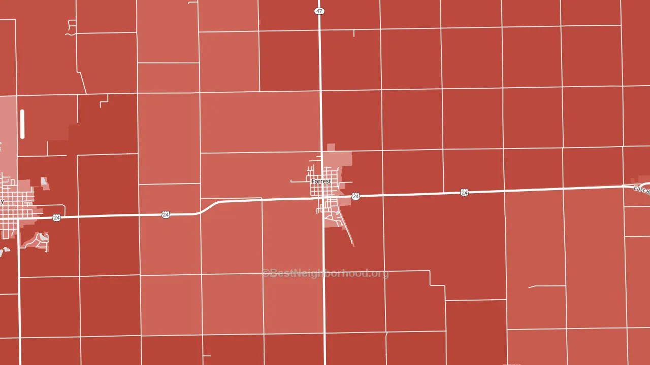 61741, IL block-group political-lean map