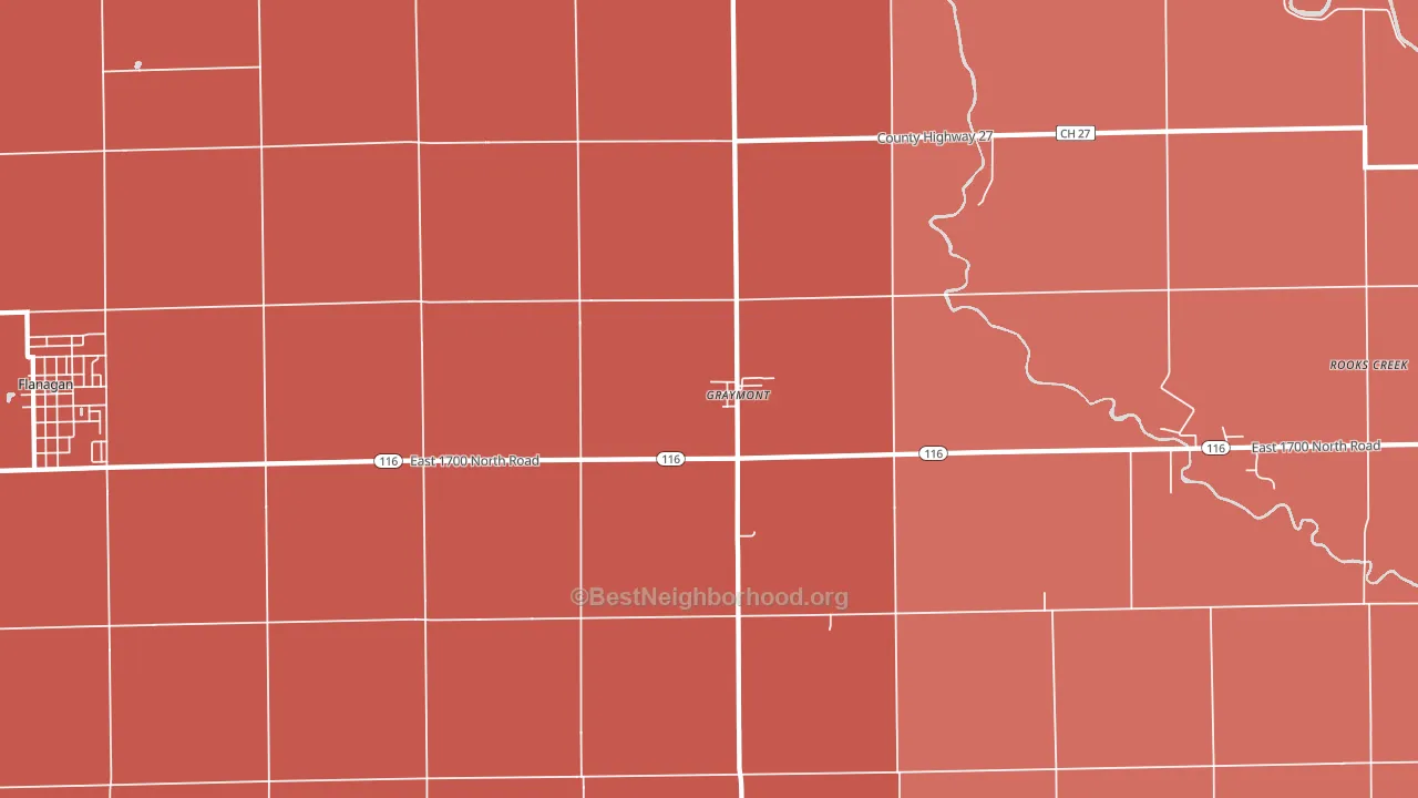 61743, IL block-group political-lean map