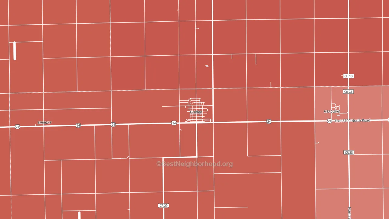61744, IL block-group political-lean map