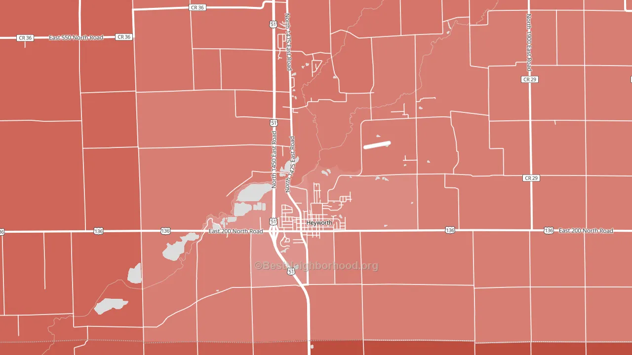 61745, IL block-group political-lean map