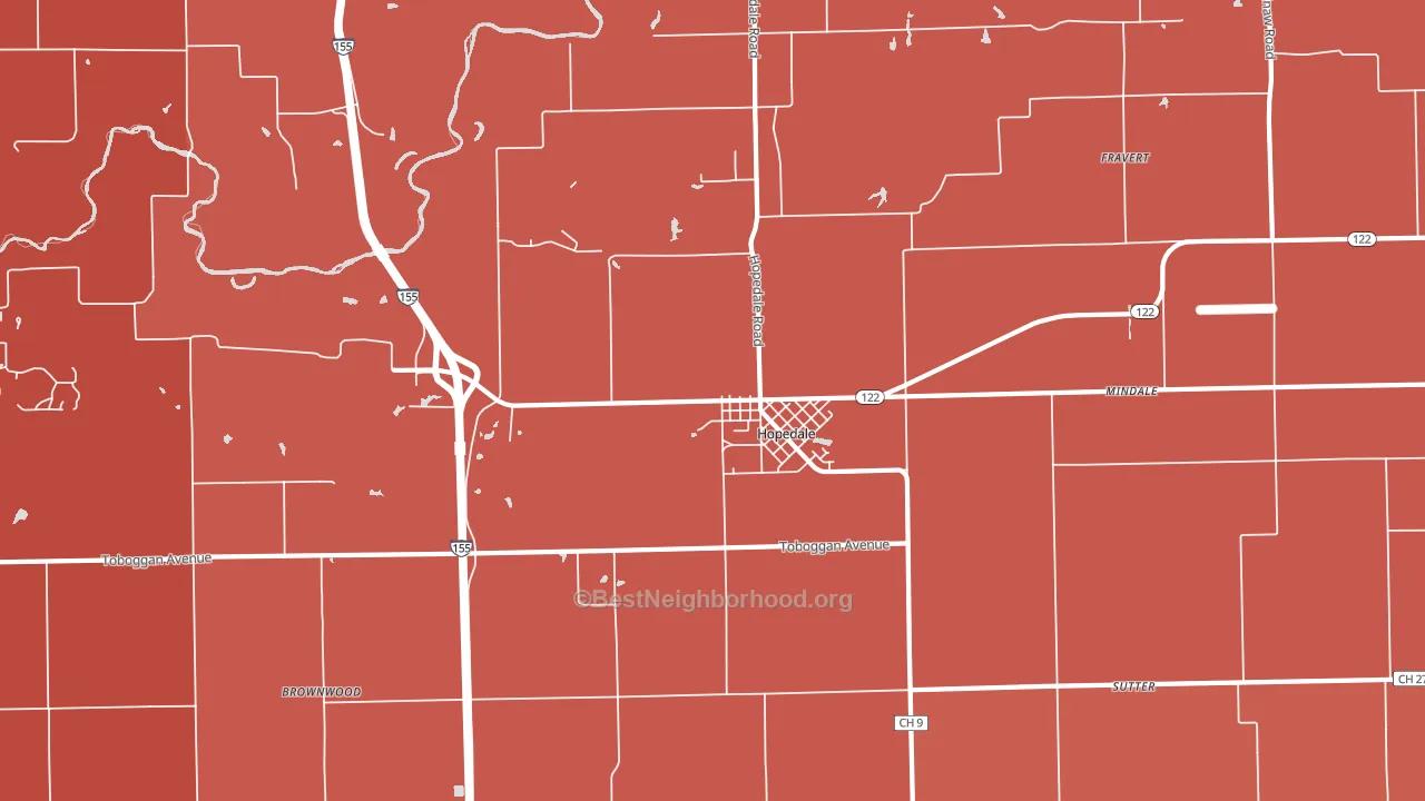 61747, IL block-group political-lean map
