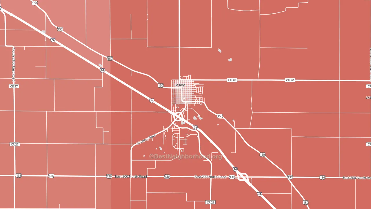 61752, IL block-group political-lean map