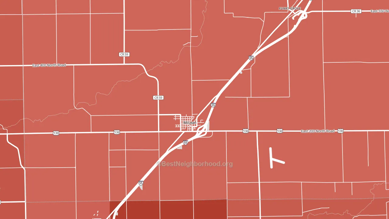 61754, IL block-group political-lean map