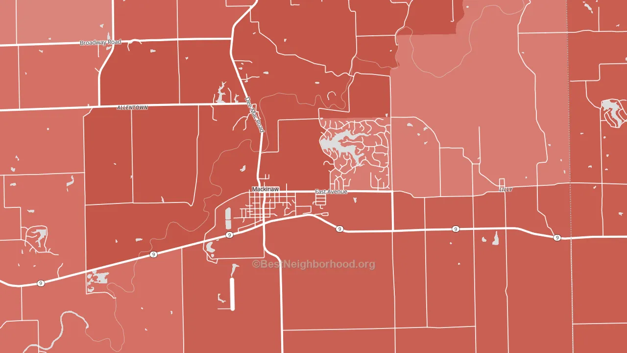 61755, IL block-group political-lean map