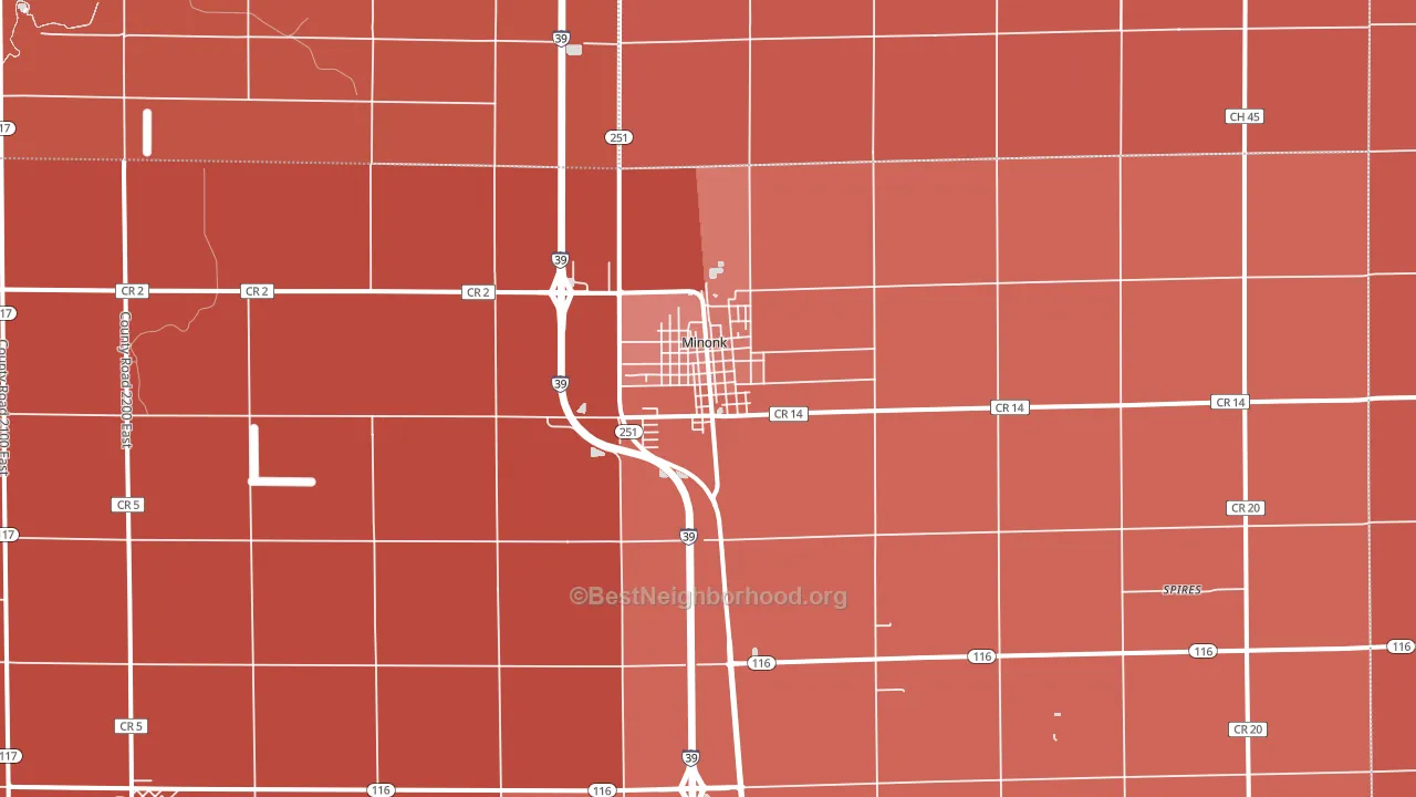 61760, IL block-group political-lean map