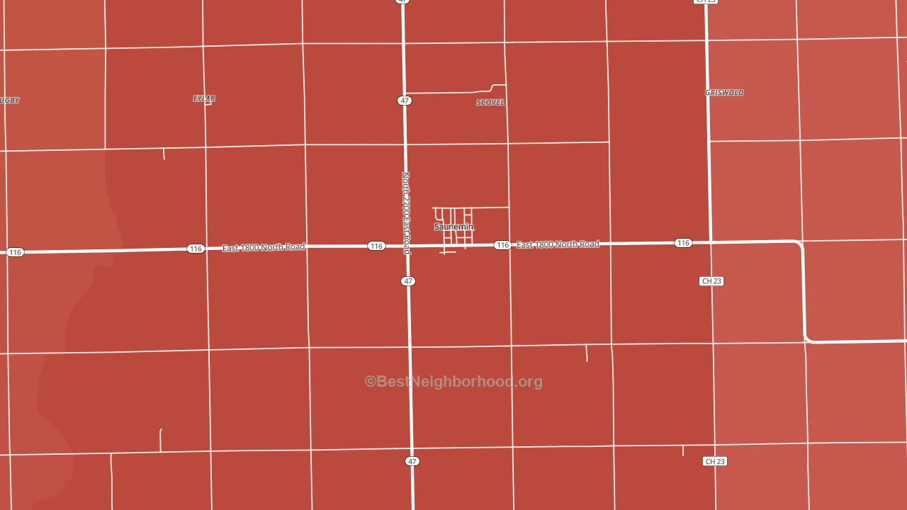 61769, IL block-group political-lean map