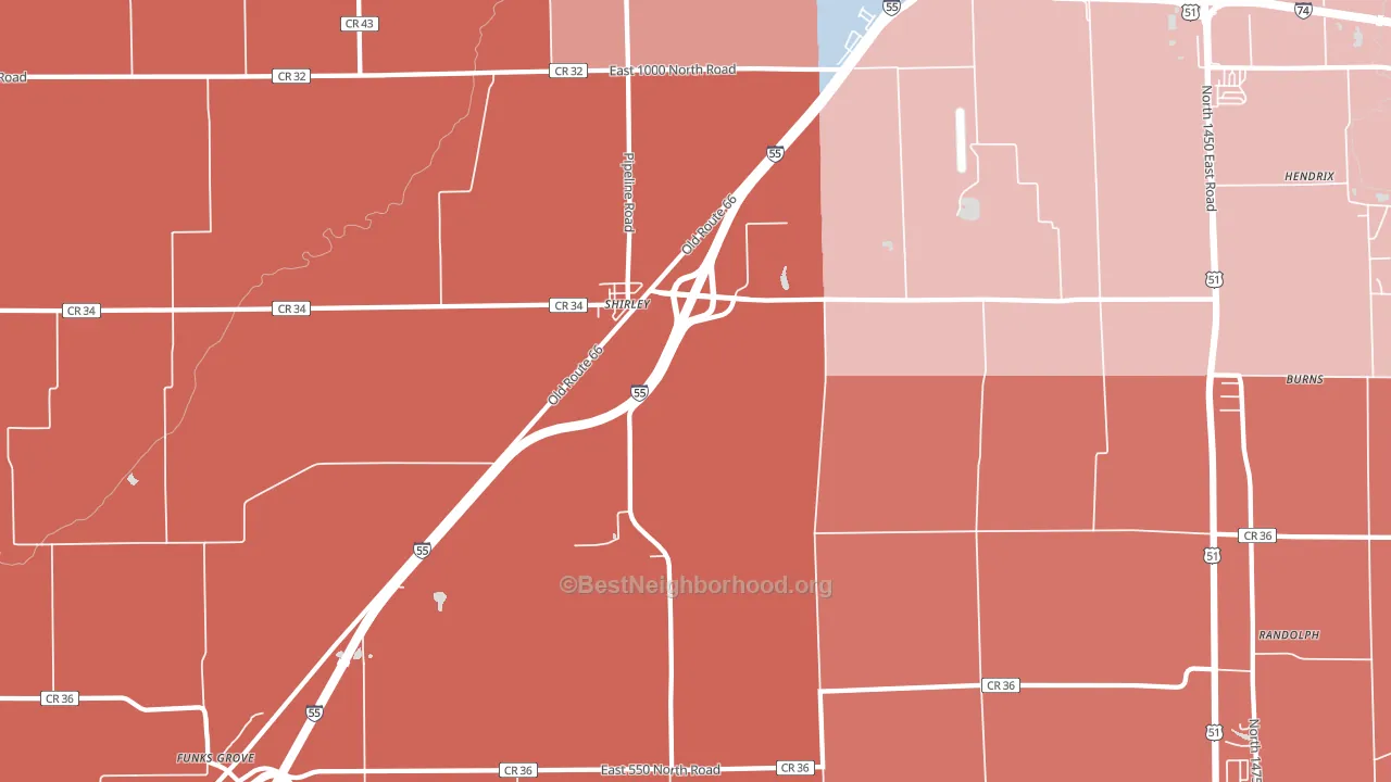 61772, IL block-group political-lean map
