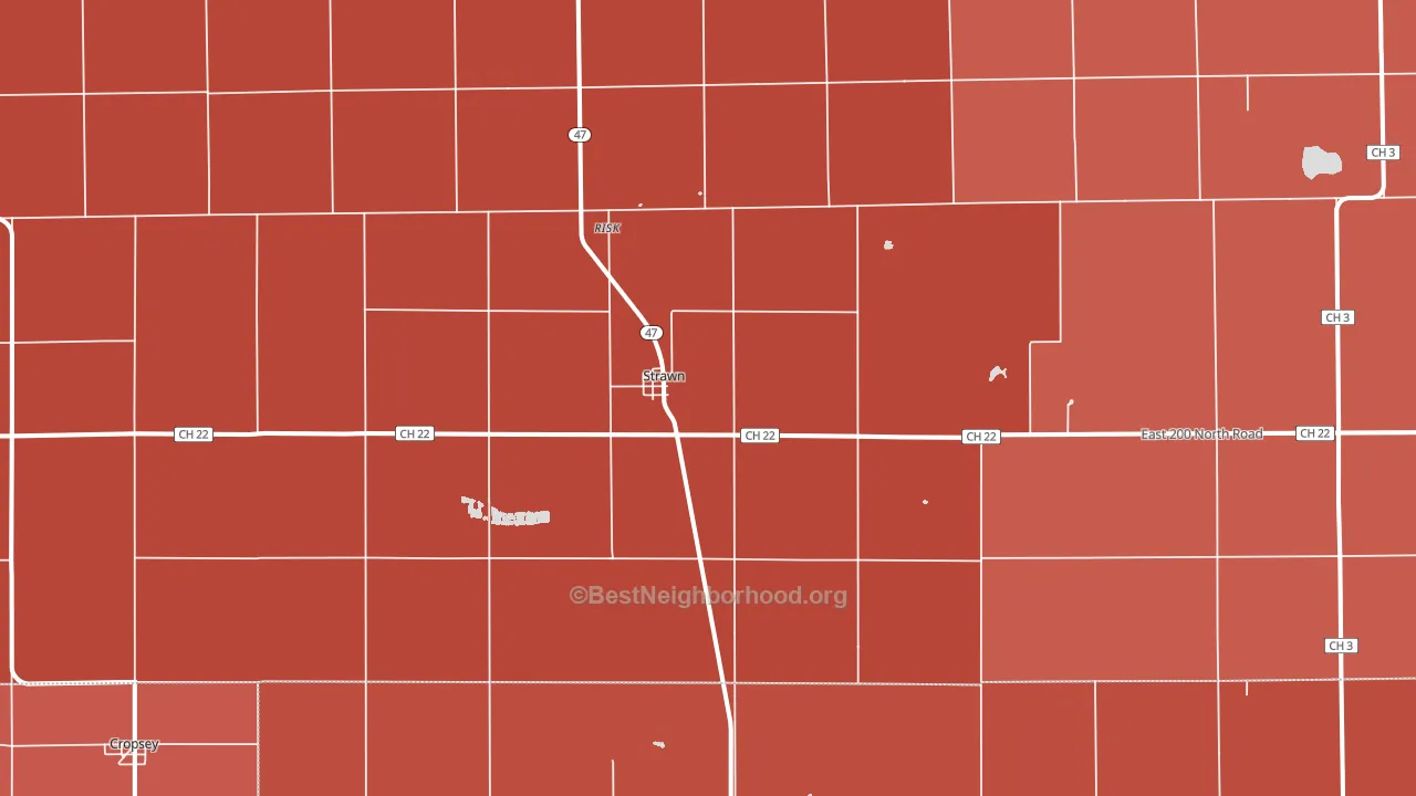 61775, IL block-group political-lean map