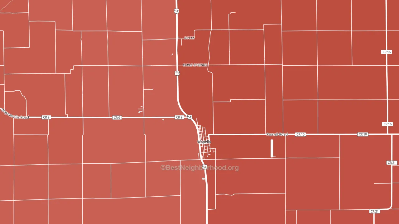 61777, IL block-group political-lean map