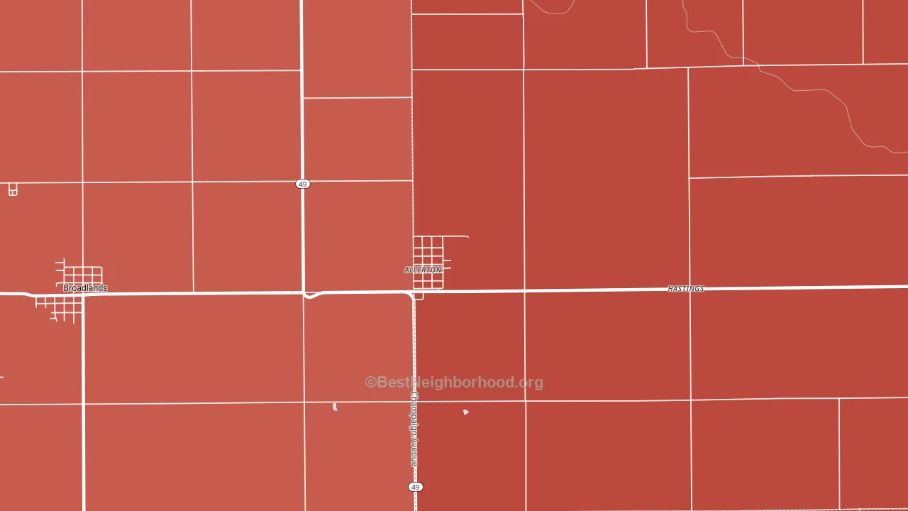 61810, IL block-group political-lean map