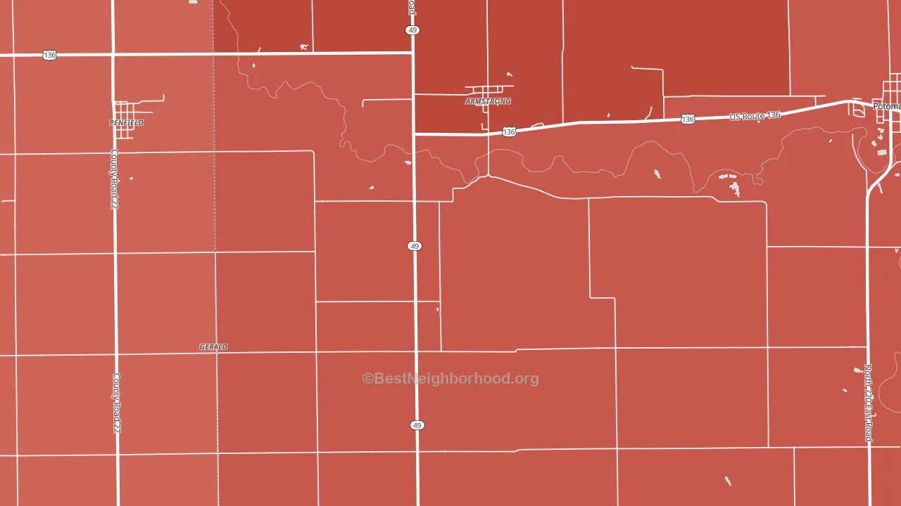 61812, IL block-group political-lean map