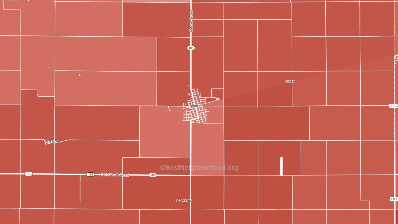 61813, IL block-group political-lean map