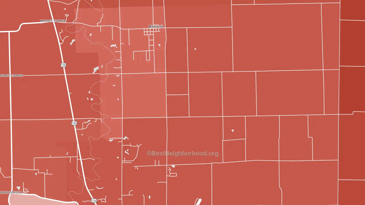 61814, IL block-group political-lean map