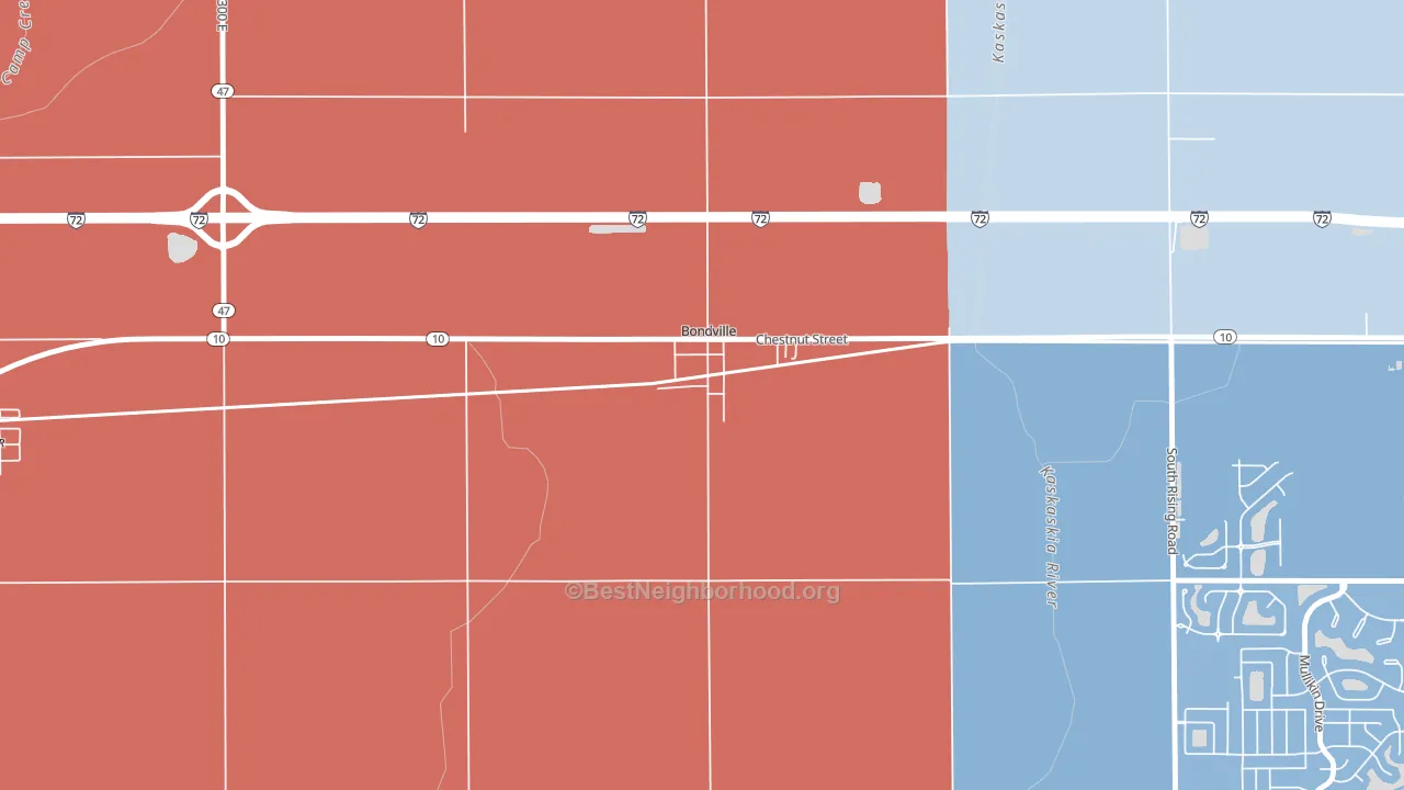 61815, IL block-group political-lean map