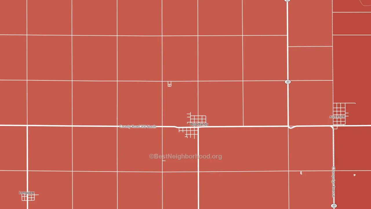 61816, IL block-group political-lean map