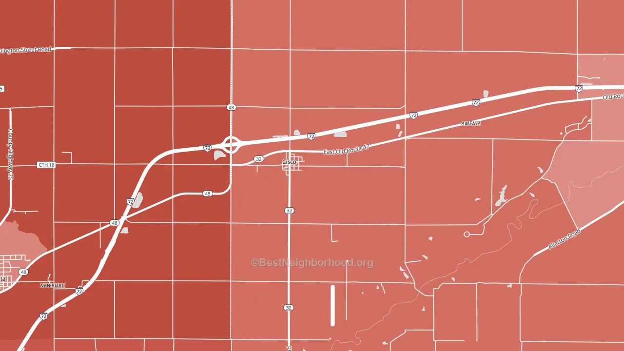 61830, IL block-group political-lean map