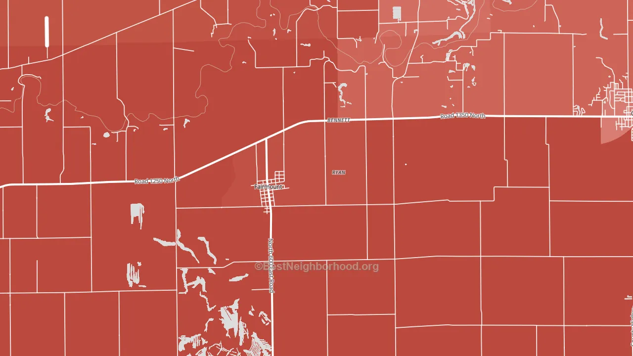 61841, IL block-group political-lean map