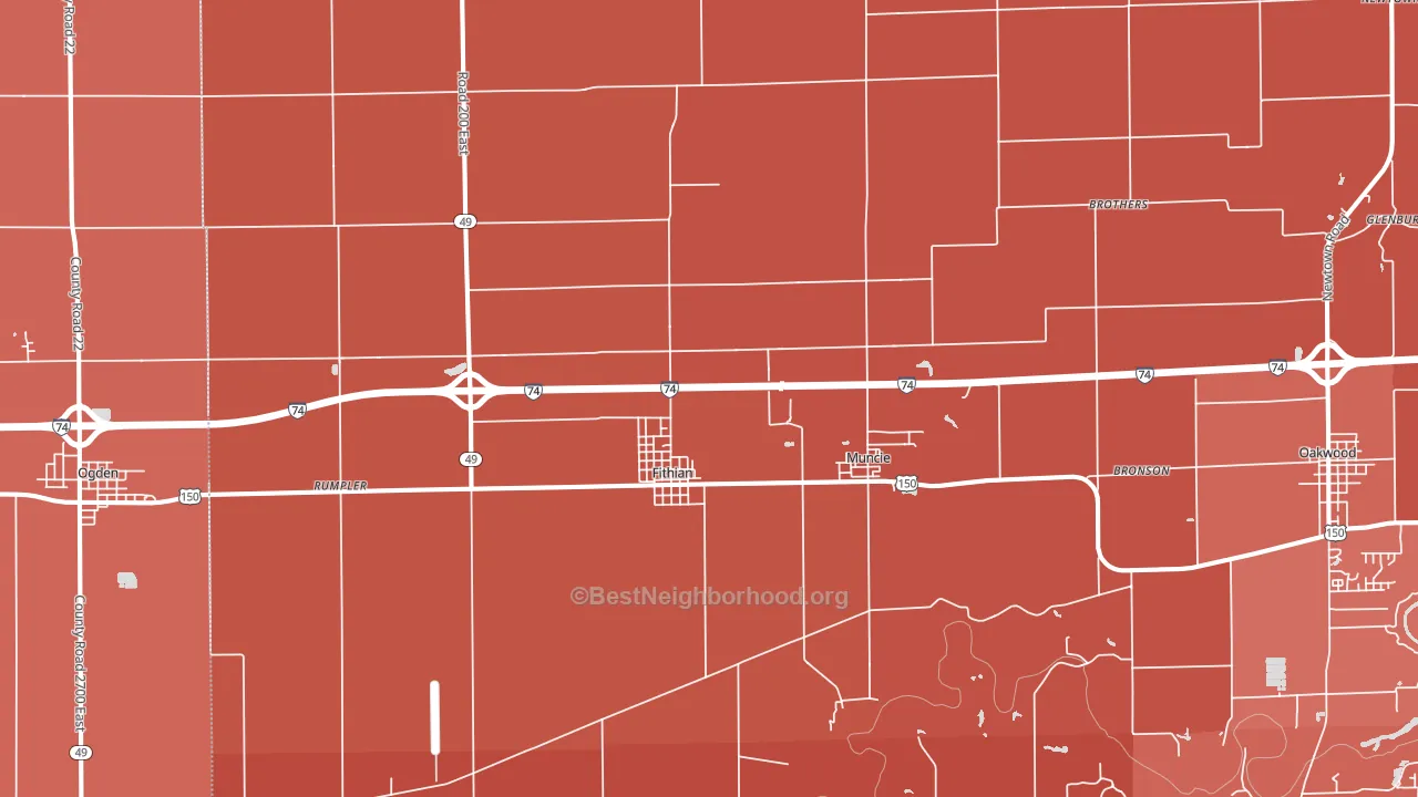 61844, IL block-group political-lean map